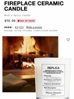 Maison Margiela Replica 'By the Fireplace' Candle 165g/5.82oz